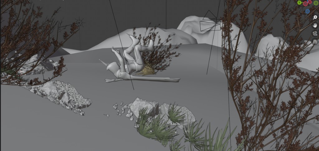 BLINK · Clay render: Stunt pose / Fall im Set